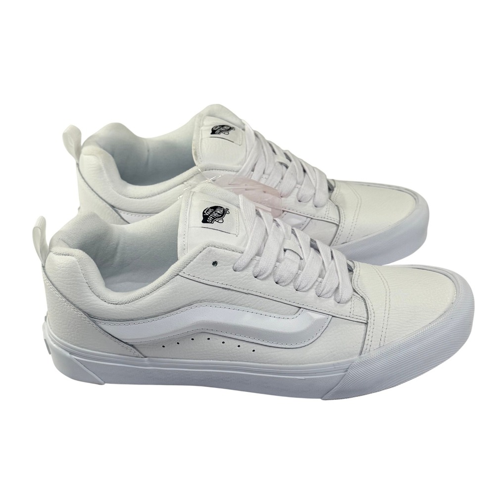 NEW Vans Knu Skool Sneakers Mens 11 White Leather Low Top Retro Skater Chunky